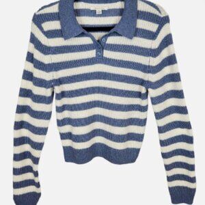 blue striped knit sweater
